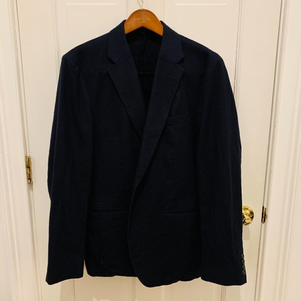 J Crew Ludlow Men's Suit 42 R Slim Dark Navy Wool Jacket Sport Coat Blazer